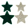 Floristik24 Star sprinkles sekoitus vihreää ja kultaa Joulu 4cm/5cm 40p