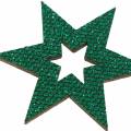 Floristik24 Hajallaan koristeltu tähti vihreä 3-5cm 48kpl
