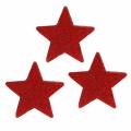 Floristik24 Koriste tähtien sirottamiseen kimalluksella 6,5 cm punainen 36kpl
