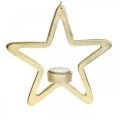Floristik24 Koristeellinen tähtikynttilän pidike metallisen ripustamiseen kultainen 20cm
