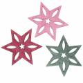Floristik24 Hajakoristeinen tähti vaaleanpunainen, harmaa valikoima puuta 4cm 72p