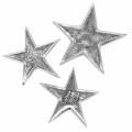 Floristik24 Tähdet metallihopeasta 8,6 × 8,2 cm / 6,9 × 6,7 cm 8kpl