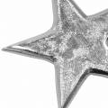 Floristik24 Tähdet metallihopeasta 8,6 × 8,2 cm / 6,9 × 6,7 cm 8kpl