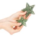 Koristeellinen vihreä lankatähtisetti, kaksi kokoa, 10 cm, 12 palaa | Floristik24.fi