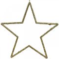 Floristik24 Joulukoristeita tähtiriipus kultainen glitter 17,5cm 9kpl