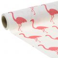 Floristik24 Koristeellinen kangas flamingo valkoinen-vaaleanpunainen 30cm x 3m