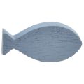 Floristik24 Scatter koristeet puukoristeet kala sininen valkoinen merellinen 3-8cm 24kpl