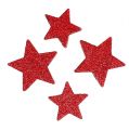 Floristik24 Scatter koriste tähdet punainen, kiille 4-5cm 40p