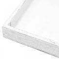 Floristik24 Koristeellinen tarjotin valkoinen neliönmuotoinen puinen pöytäkoristelu vintage 19×19cm