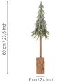 Tekokuusi, jääpinta, puisella jalustalla, talvikoriste, 60 cm | Floristik24.fi