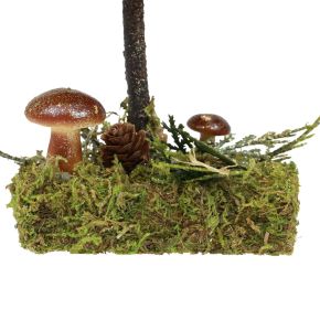 Kuusen koristelu puu sammalkäpyjä sieniä vihreä kulta H35cm