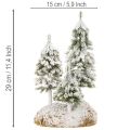 Lumipeitteiset kuuset, keinotekoinen talvimaisema joulukylään ja pöytäkoristeeseen, 29 cm | Floristik24.fi
