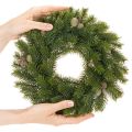 Keinotekoinen kuusenoksaseppele käpyillä oveen tai pöytään, 30 cm | Floristik24.fi