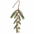 Floristik24 Tekokuusenoksa ja valkoiset minikuusenpallot, 46 cm, 2 kpl