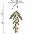 Tekokuusenoksa ja valkoiset minikuusenpallot, 46 cm, 2 kpl | Floristik24.fi