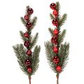 Floristik24 Keinotekoinen kuusenoksa joulupalloilla, 48 cm, 2 kpl