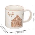 Keraaminen muki taloaiheella ja kohokuvioinnilla, 9 cm | Floristik24.fi