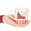 Joulumuki autolla ja joulukuusella, keraamiset mukit, 10 cm, 2 kpl | Floristik24.fi