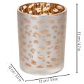Lasinen tuikkukuppi leopardikuviolla, 12 cm | Floristik24.fi