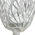 Floristik24 Lyhty metalli valkoinen, kynttilänjalka kukka Ø13cm K30cm
