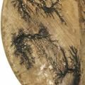 Floristik24 Deco Plate Wood Luonnollinen, Kultainen Crackle Effect Mangopuu Ø30