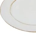 Koristelautanen pyöreä muovinen retro valkoinen ruskea kiilto Ø30cm | Floristik24.fi
