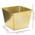 Metallinen istutusruukku kimaltelevalla kuusiaiheella, 18 cm | Floristik24.fi
