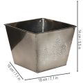 Neliönmuotoinen metallinen istutusruukku kuusiaiheella, 18 cm | Floristik24.fi