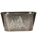 Floristik24 Soikea istutusruukku kohokuvioidulla kuusikuviolla, 25 cm