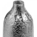 Floristik24 Koristeellinen maljakko metalli vasaralla kukkamaljakko hopea Ø9,5cm K41cm
