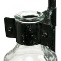 Floristik24 Koristeellinen maljakko koristeellinen pullolasi metallitelineellä musta Ø13cm