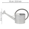 Metallinen kastelukannu, hopeanharmaa, tyylikäs puutarhakoriste, kukkamaljakko, P53cm K29cm | Floristik24.fi