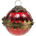 Floristik24 Vintage joulupallo avattavaan lasiin punainen kultainen Ø8cm 2 kpl setti