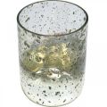 Floristik24 Kynttilän lasi kaksisävyinen lasi maljakkolyhty kirkas, hopea K14cm Ø10cm
