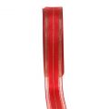 Floristik24 Joulunauha läpinäkyvillä Lurex nauhoilla punainen 25mm 25m