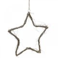 Floristik24 Joulukoristeen tähti valkoiset pestyt tähdet ripustettavaksi jalava 30cm 4kpl