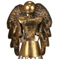 Jouluenkeli Joulu, kynttilänjalka metallinen kultainen antiikki look 52cm