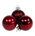 Floristik24 Joulupallolasi Ø4cm Bordeaux mix 24 kpl