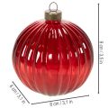 Joulupallot, lasia, punaisia, 8 cm, 12 kpl | Floristik24.fi