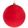 Floristik24 Punainen samettinen joulupallo, iso koristepallo ripustettavaksi, 25 cm, 2 kpl