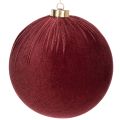 Floristik24 Joulupallo, punainen samettikuvio, ripustettavaksi, 15 cm, 3 kpl