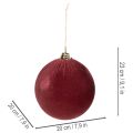 Iso punainen samettimainen joulupallo, 20 cm, 3 kpl | Floristik24.fi