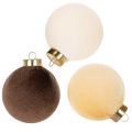 Floristik24 Joulupallot, samettikuvio, lämpimien värien sekoitus, 8 cm, 12 kpl