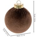 Joulupallot, samettikuvio, lämpimien värien sekoitus, 8 cm, 12 kpl | Floristik24.fi
