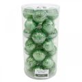 Floristik24 Joulupallo, kuusenkoriste, joulukuusen pallo vihreä marmoroitu H4,5cm Ø4cm aitoa lasia 24kpl.