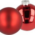 Floristik24 Joulukuusipallo, kuusenkoriste, joulupallo punainen H8,5cm Ø7,5cm aitoa lasia 12kpl.
