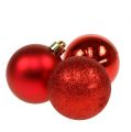 Floristik24 Joulupallo muovinen punainen 6cm 10kpl