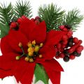 Floristik24 Joulutähti punaisessa ruukussa keinotekoinen H11cm