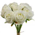 Floristik24 Valkoisia ruusuja silkkikukkia tekoruusuja nippuna H28cm 7kpl