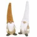 Floristik24 Gnome parta ruskea, valkoinen, luonnollinen 16cm 2kpl